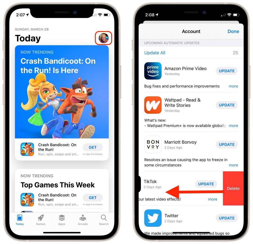 Work with iOS App Updates in Your Account in the App Store